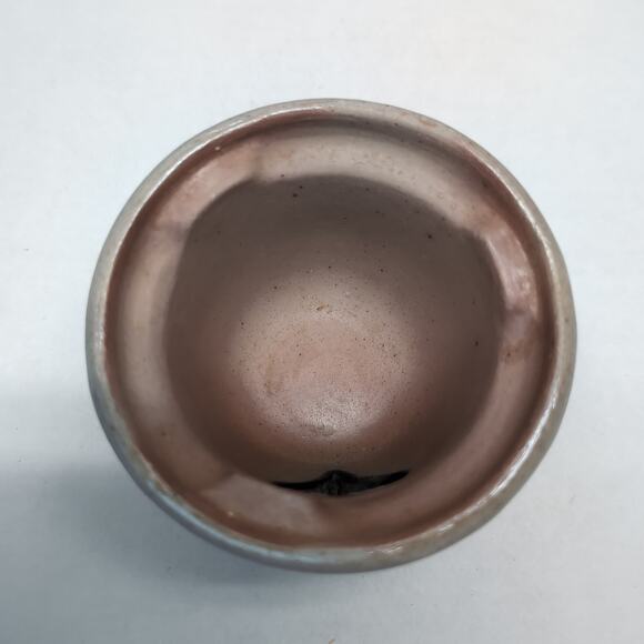 Rowe Pottery Works Heart Cutout Candle Crock Holder Votive Salt Glaze Folk Art - Picture 5 of 10